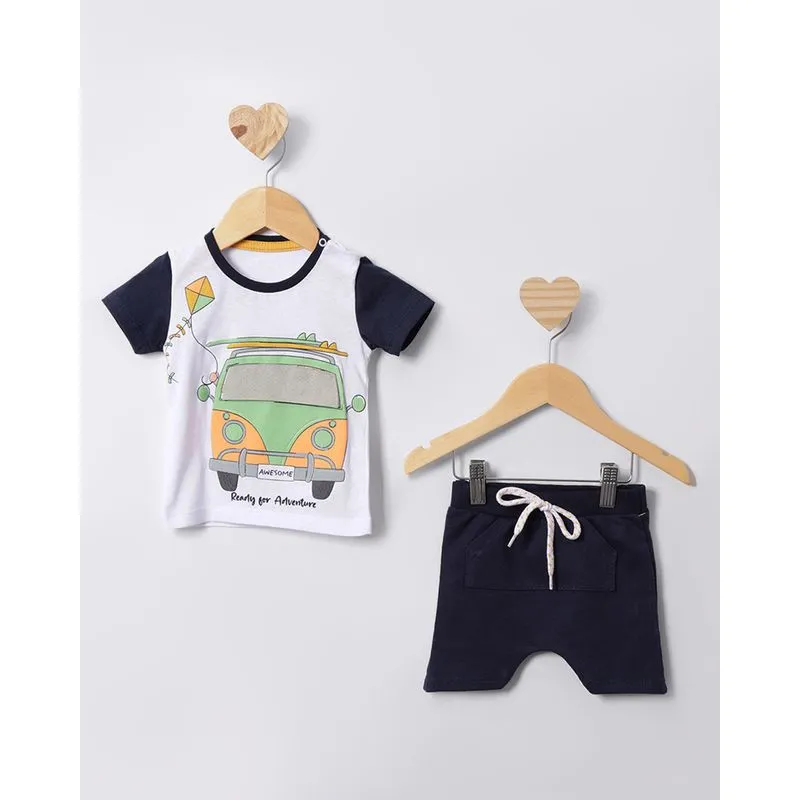 Conjunto Bebê Estampa Interativa Com Bichinhos Manga Curta Branco G
