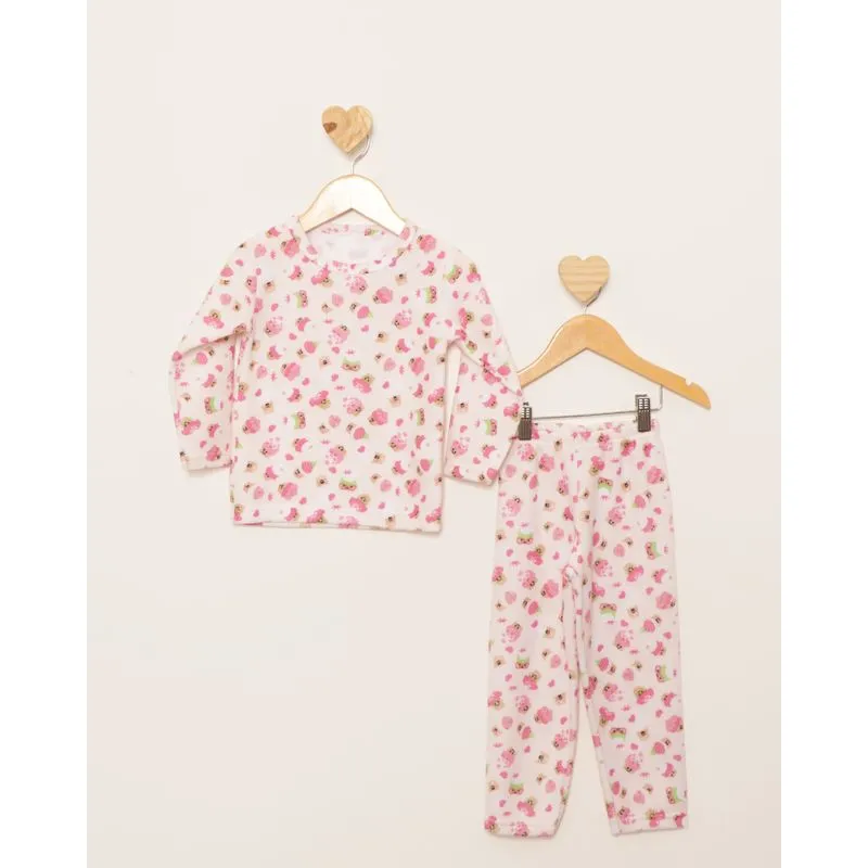 Pijama Bebê Soft Estampado Manga Longa Off White 2