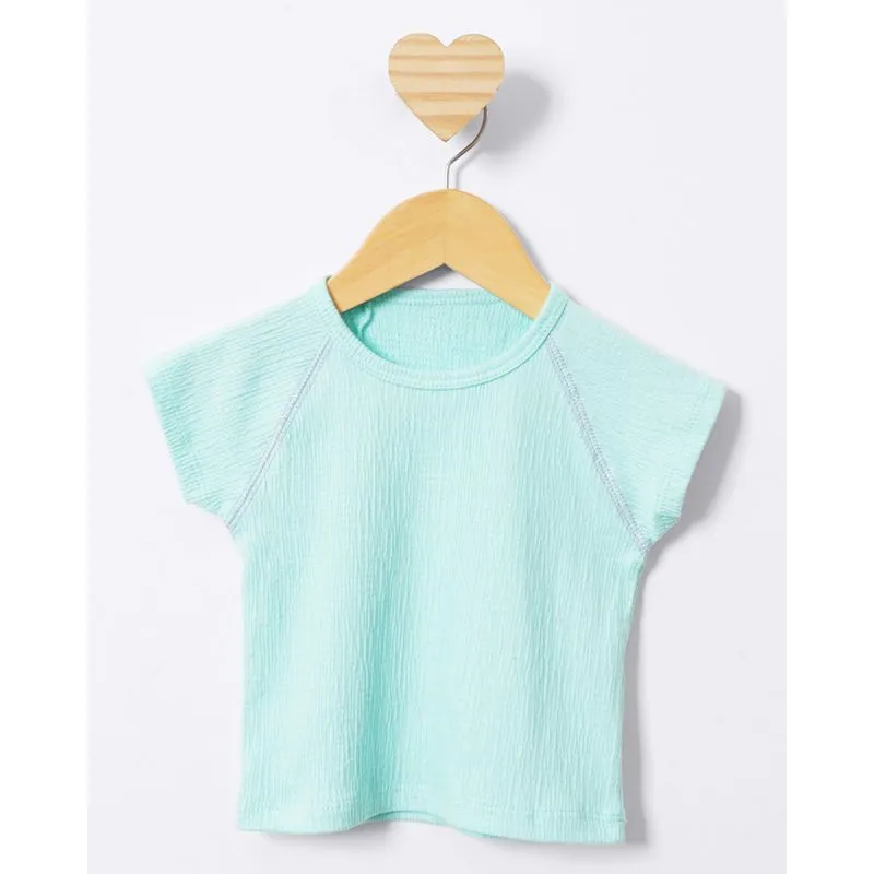 Blusa Bebê Manga Curta Texturizada Verde 2
