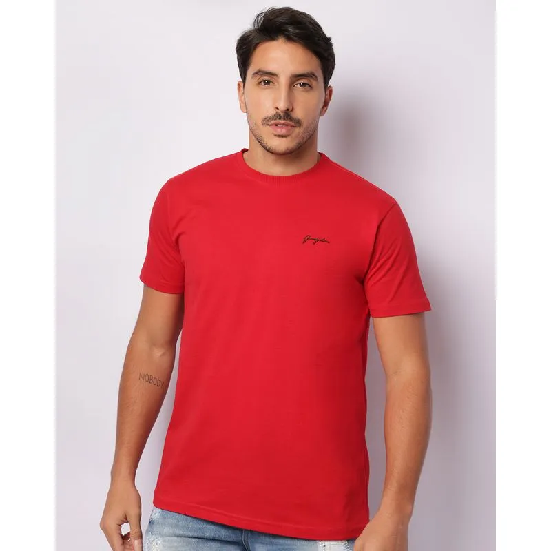 Camiseta Masculina Gangster Manga Curta Vermelha P