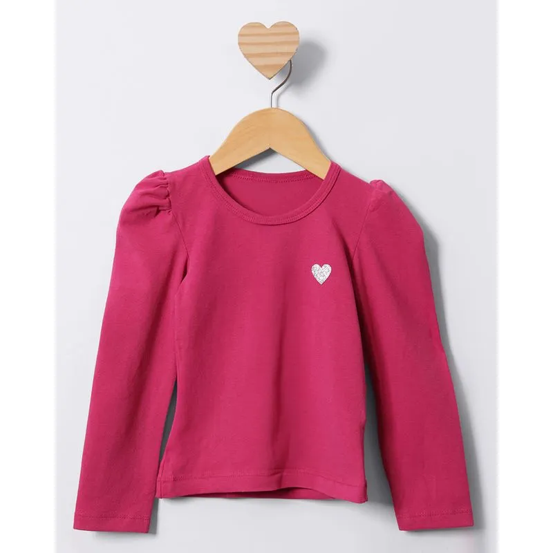 Blusa Bebê Estampa Coração Manga Longa Rosa 2