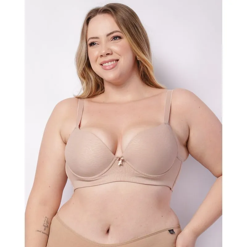 Sutiã Plus Size Feminino Com Base E Bojo Bege 48