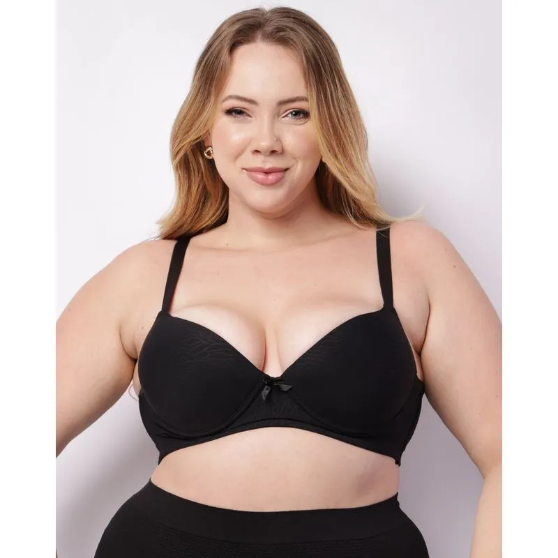 Sutiã Plus Size Feminino Com Base E Bojo Preto 50