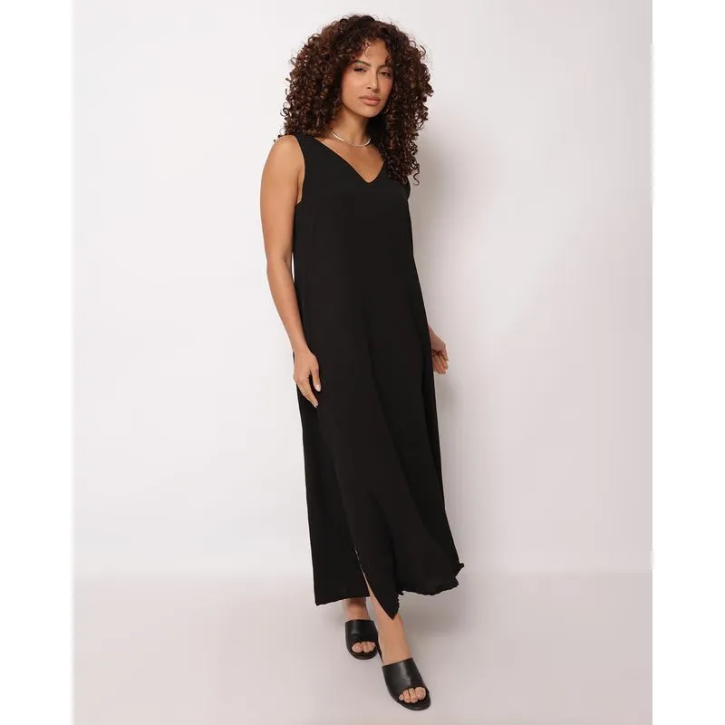 Vestido Feminino Midi Decote V Preto P