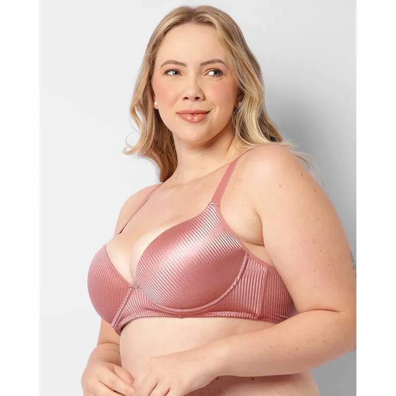 Sutiã Plus Size Feminino Com Base E Bojo Texturizado Rosa 52