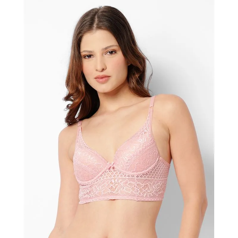 Sutiã Feminino Base Com Bojo E Renda Rosa 40
