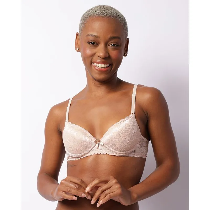 Sutiã Feminino Alcinha Base Com Renda Bege 40