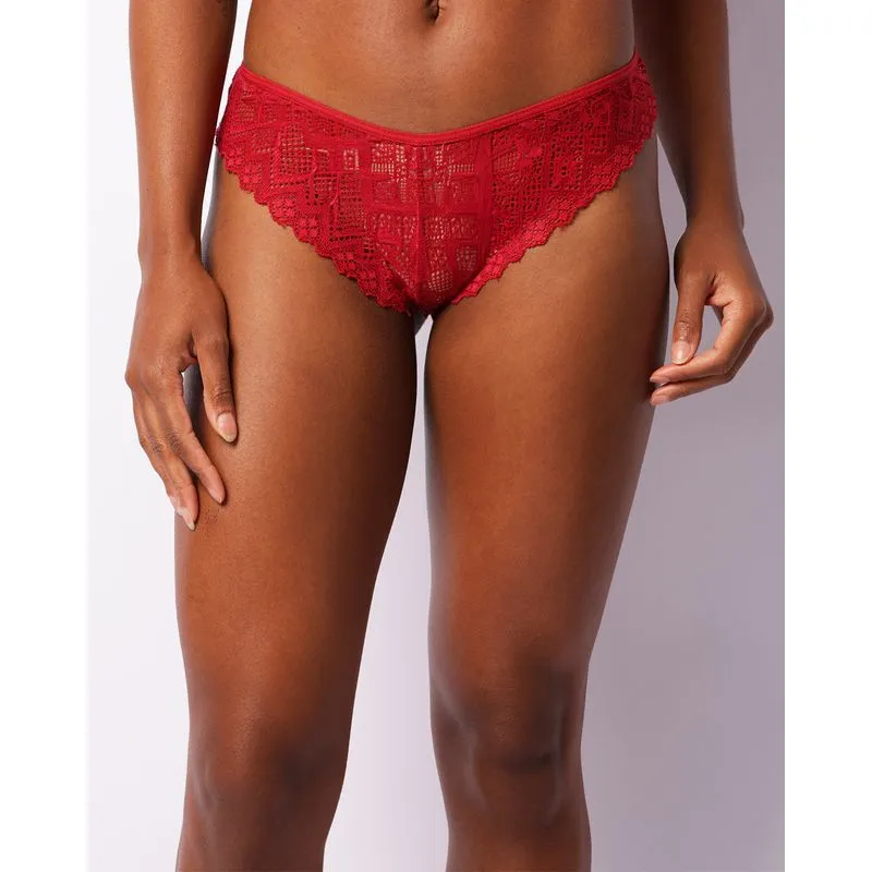 Calcinha Feminina String Fio Dental Renda Vermelha M