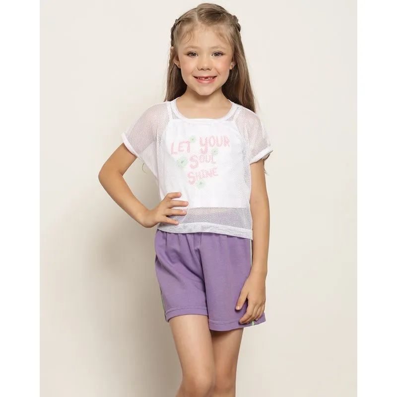 Conjunto Infantil Curto Com Sobreposição Branco 8