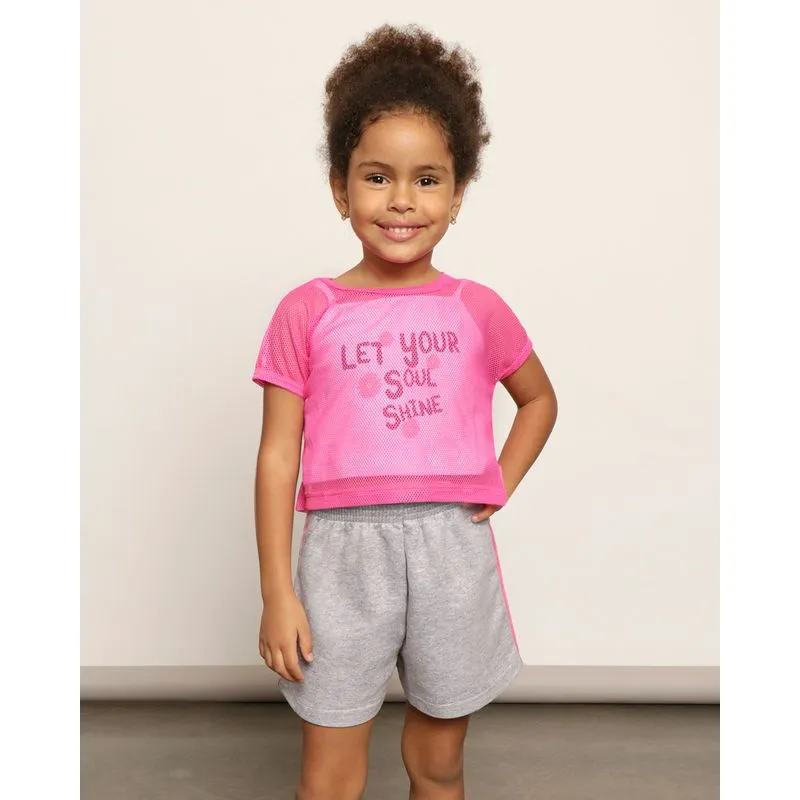 Conjunto Infantil Curto Com Sobreposição Rosa 8