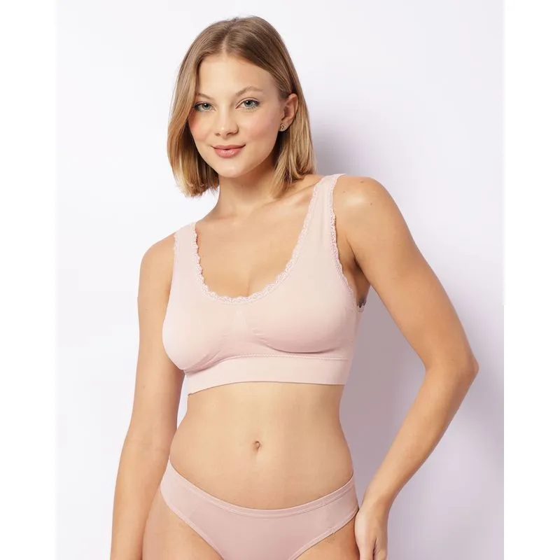 Sutiã Feminino Top Com Bojo Removível Rosa P