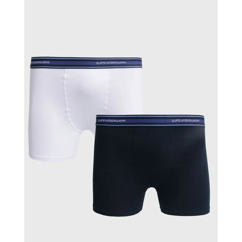 Kit 2 Cuecas Masculina Lupo Boxer Algodão Branca e Preta P