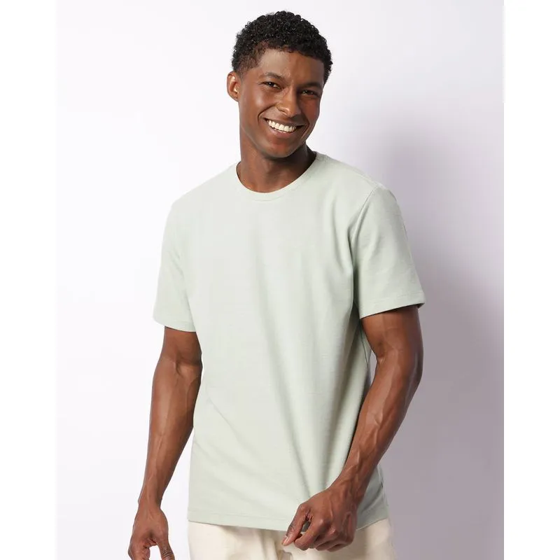 Camiseta Masculina Texturizada Manga Curta Verde G