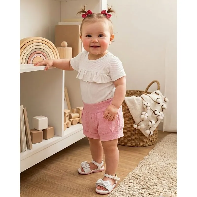 Short Bebê Texturizado Rosa G