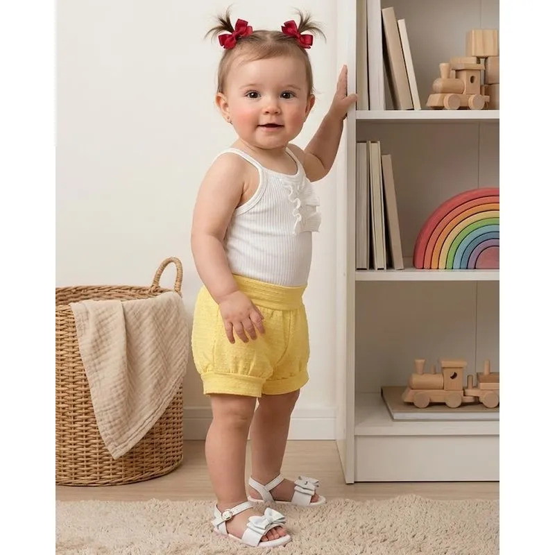 Short Bebê Texturizado Amarelo M
