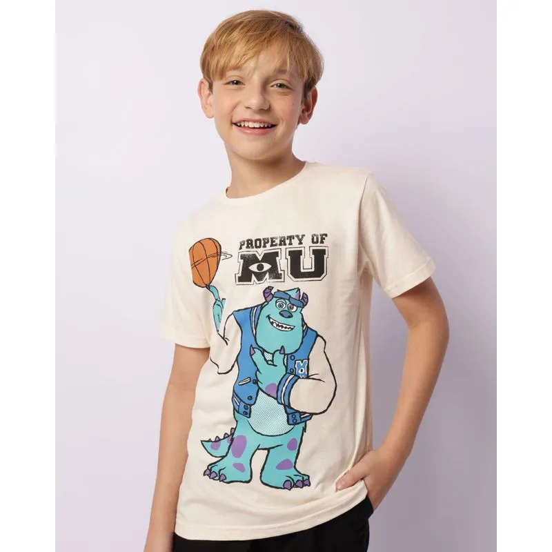 Camiseta Juvenil Disney Monstro SA Manga Curta Bege 12