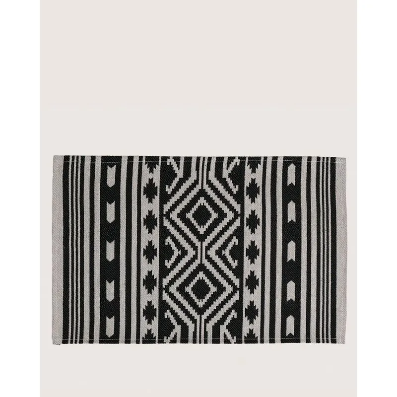 Tapete de Cozinha Indiano 40cm x 60cm Antiderrapante Preto UN