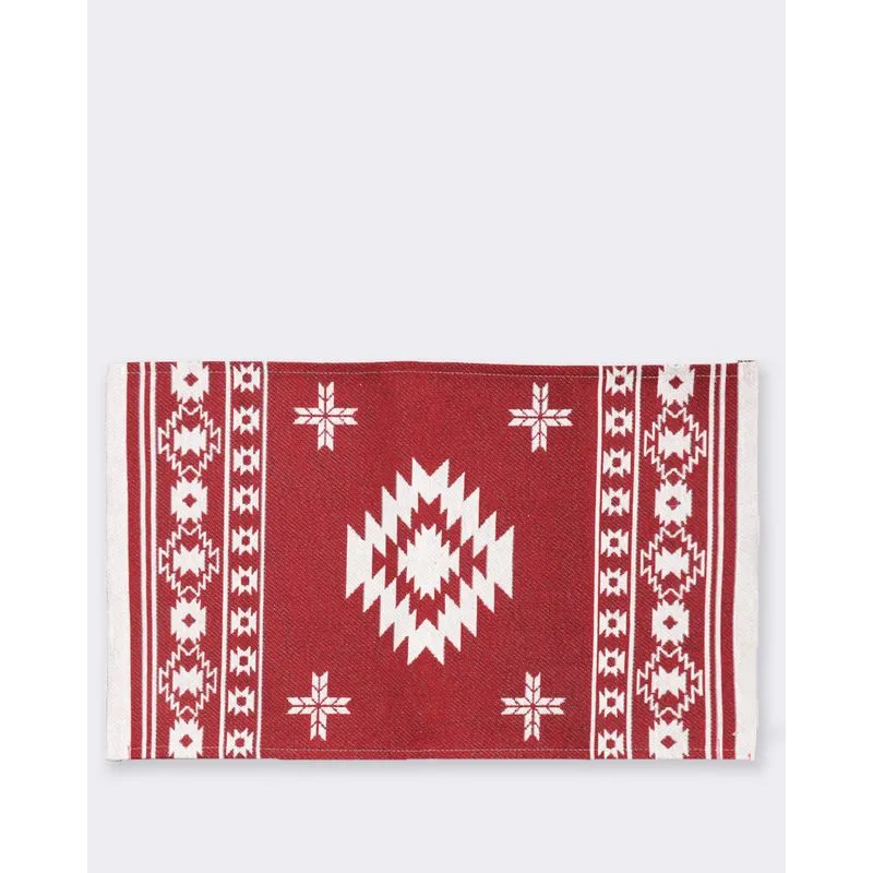 Tapete Trilho Antiderrapante Estampado Vermelho UN