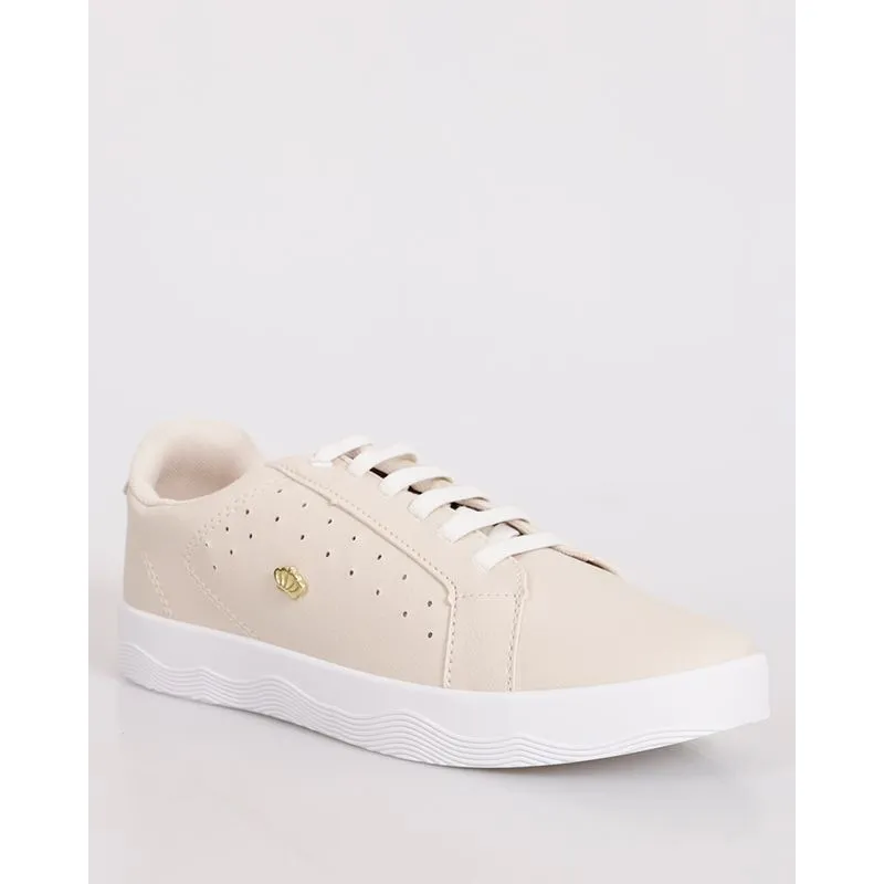 Tênis Feminino Casual Com Recortes Off White 37
