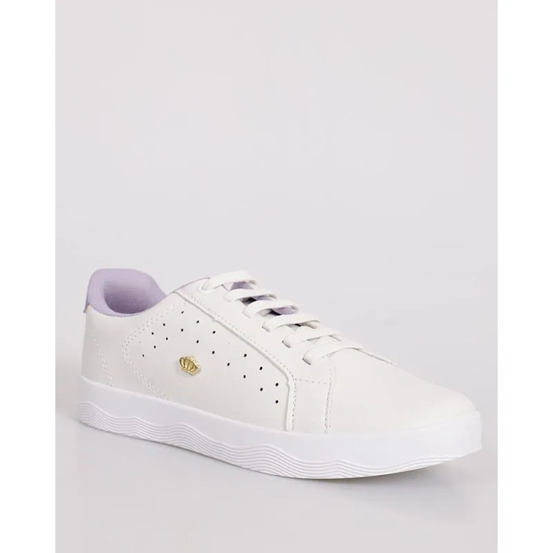 Tênis Feminino Casual Com Recortes Branco 35