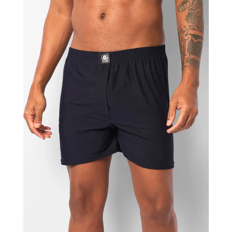 Samba Canção Masculina Reta Suede Marinho G