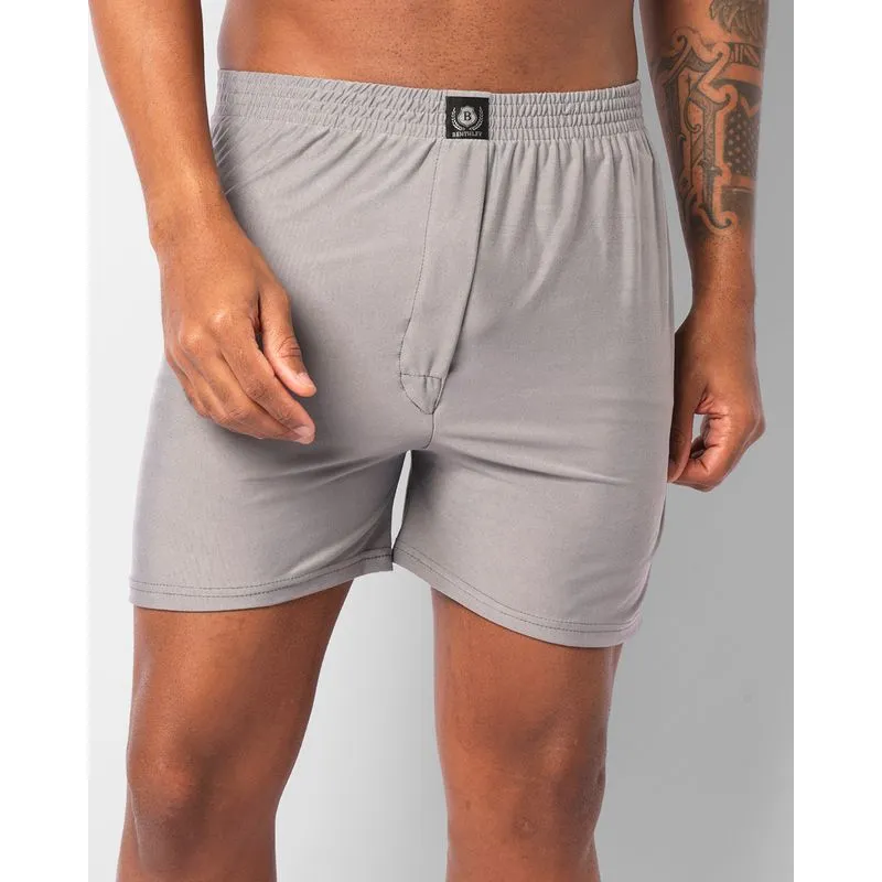 Samba Canção Masculina Reta Suede Cinza GG