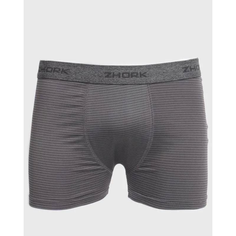 Cueca Masculina Boxer Microfibra Listrada Cinza P
