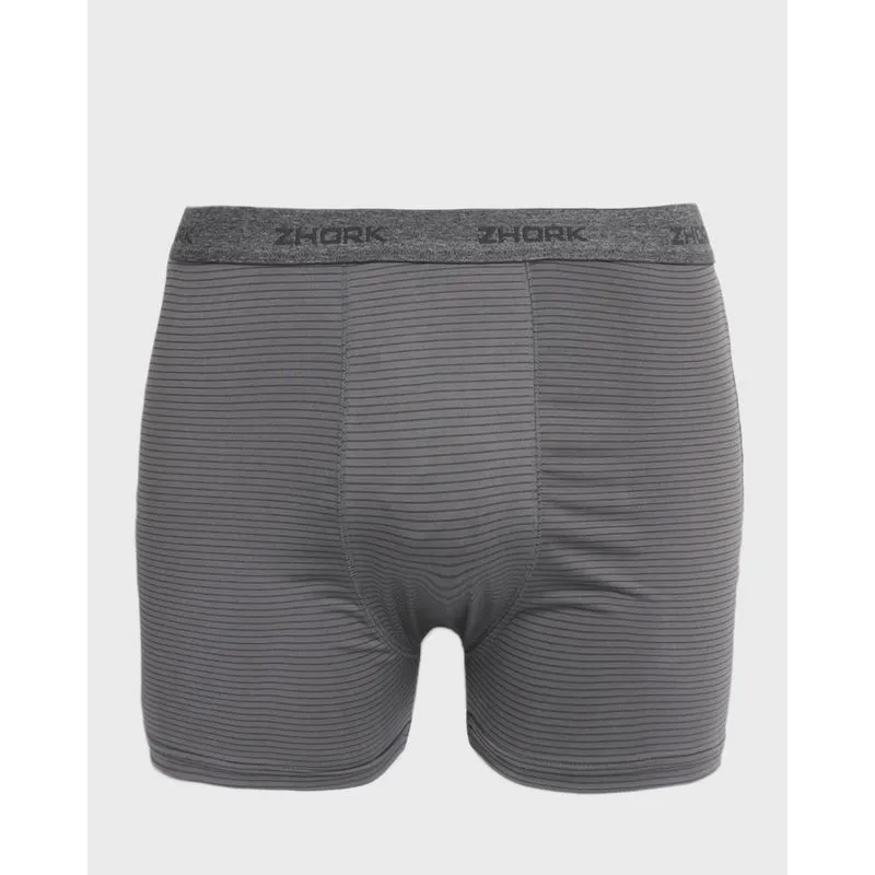 Cueca Plus Size Masculina Boxer Microfibra Listrada Cinza G3
