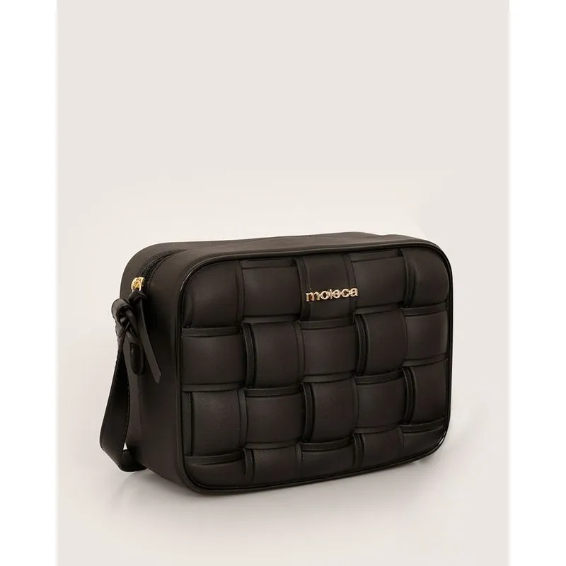 Bolsa Transversal Moleca Texturizada Preta UN