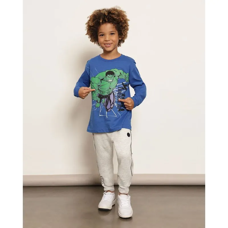 Calça Moletom Infantil Jogger Peluciada Gangster Cinza 8