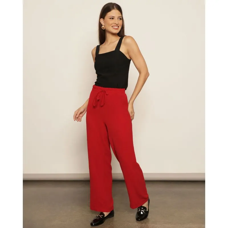 Calça Feminina Pantalona Cordão Vermelho P