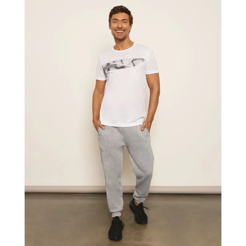 Calça Moletom Masculina Peluciada Jogger Fitter Esportiva Cinza P