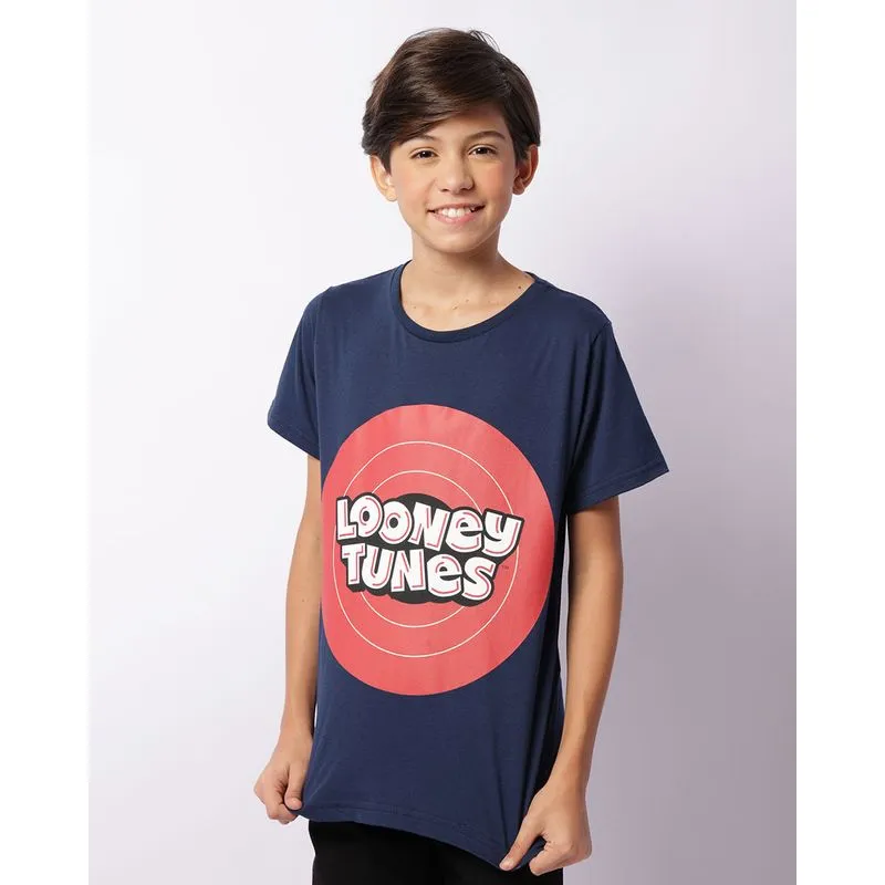 Camiseta Juvenil Looney Tunes Manga Curta Marinho 12
