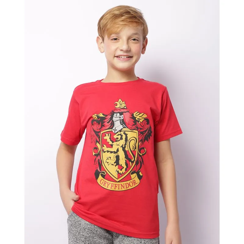 Camiseta Juvenil Warner Harry Potter Manga Curta Vermelha 12
