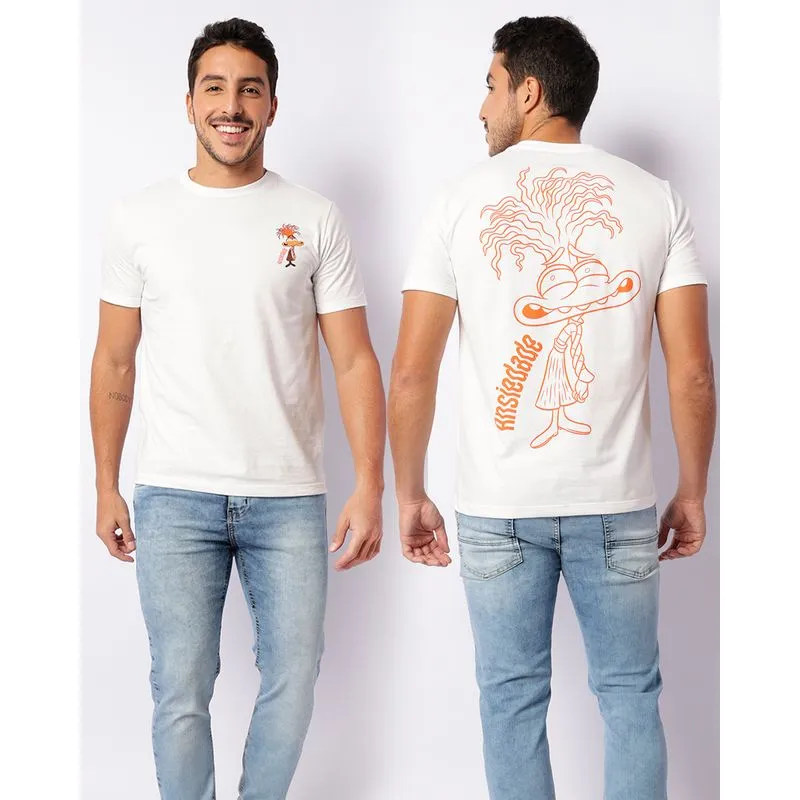 Camiseta Masculina Disney Divertida-Mente Ansiedade Manga Curta Branca G
