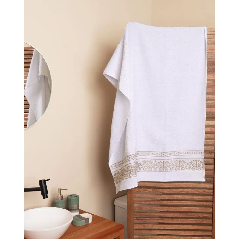 Toalha De Banho 68cm x 1,35m Arabesco Branco UN