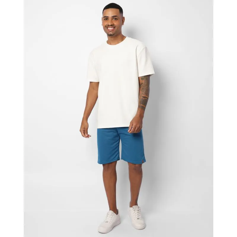 Bermuda Masculina Reta Moletinho Com Bolso Azul M