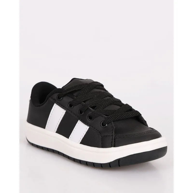 Tênis Infantil Casual Com Recortes Preto 33