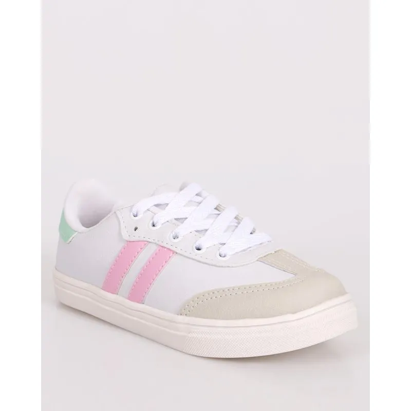 Tênis Infantil Casual Com Recortes Branco 35