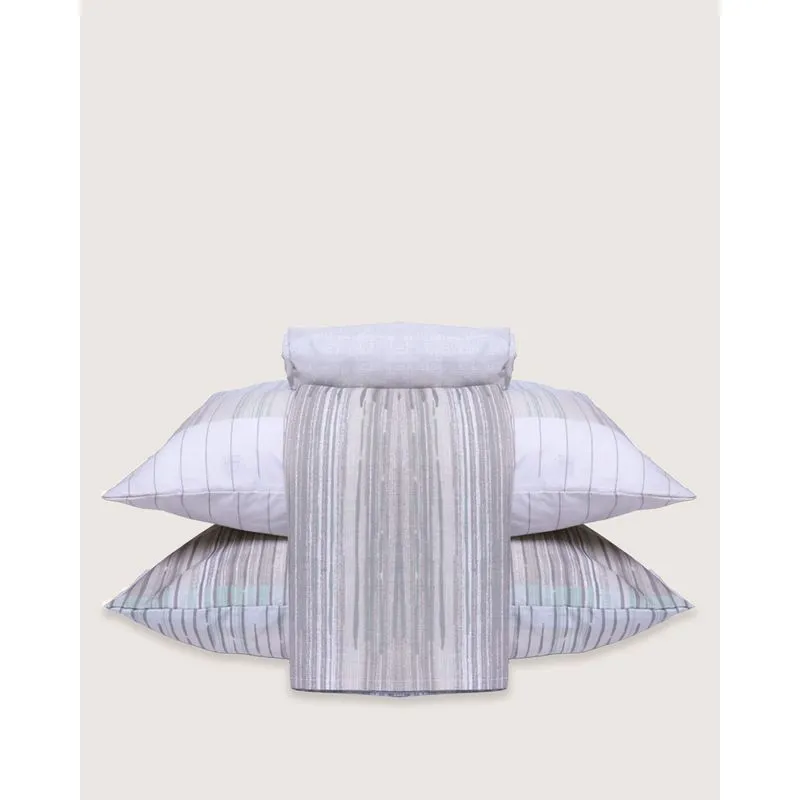 Jogo De Cama Queen Corttex 4 Peças Estampado Cinza UN