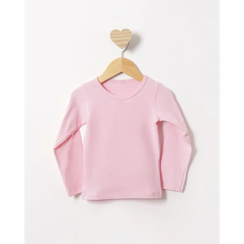 Blusa Bebê Básica Manga Longa Rosa 2