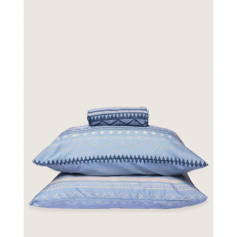 Jogo De Cama Casal Arte & Cazza 3 Peças Estampa Étnica Azul UN