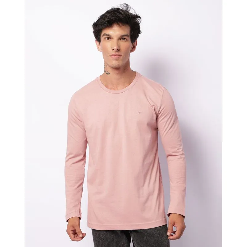 Camiseta Masculina Básica Manga Longa Rosa GG