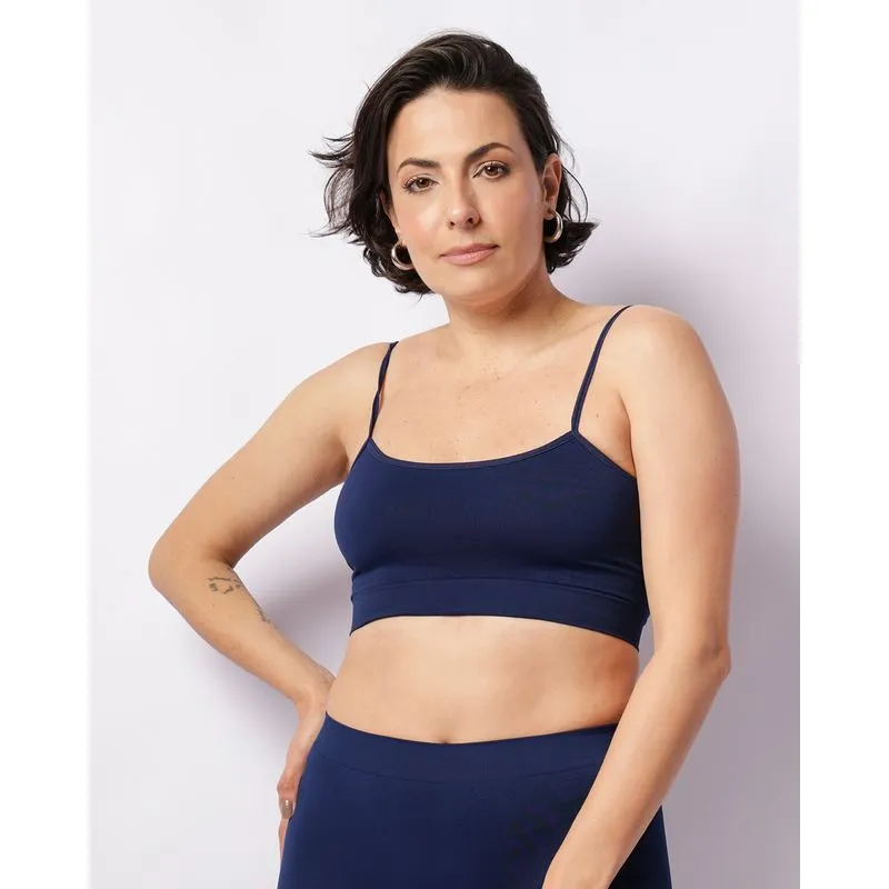 Top Feminino Alcinha Barra Com Elástico Marinho P