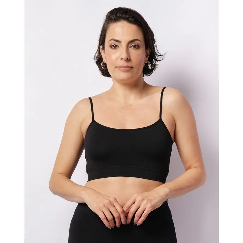 Top Feminino Alcinha Barra Elástica Preto P
