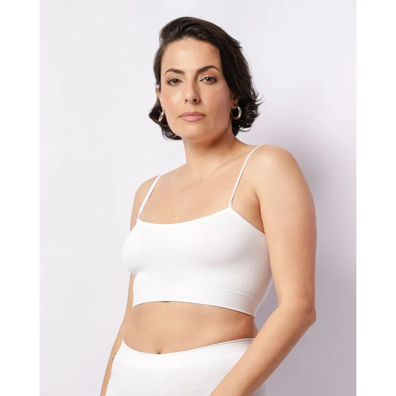Top Feminino Alcinha Barra Com Elástico Branco M
