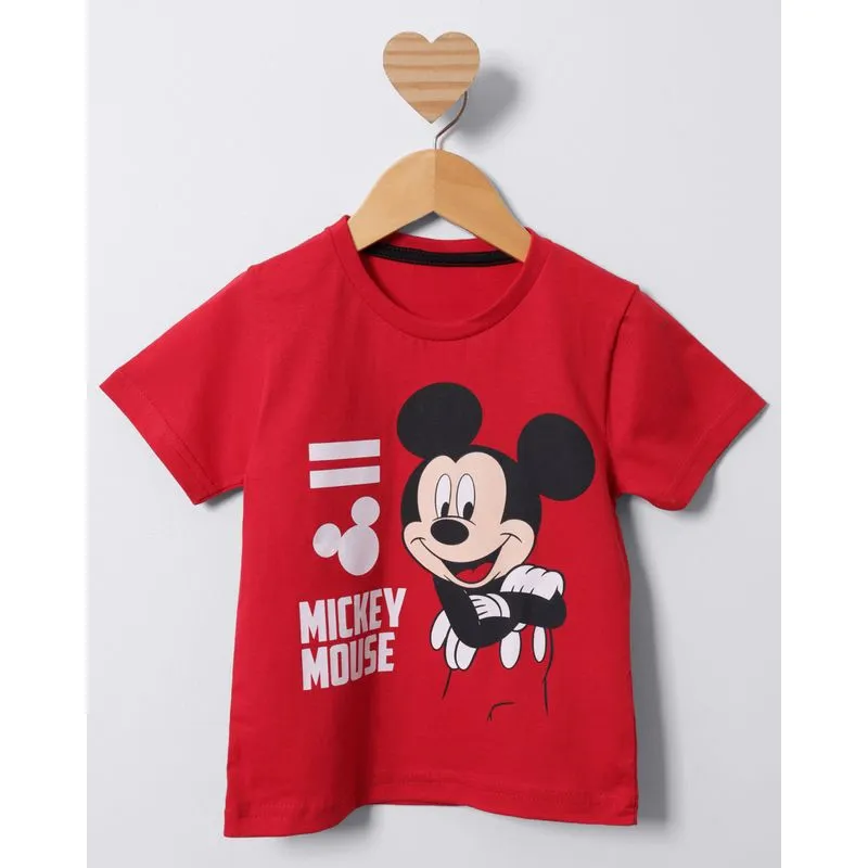 Camiseta Bebê Manga Curta Disney Mickey Vermelha 1