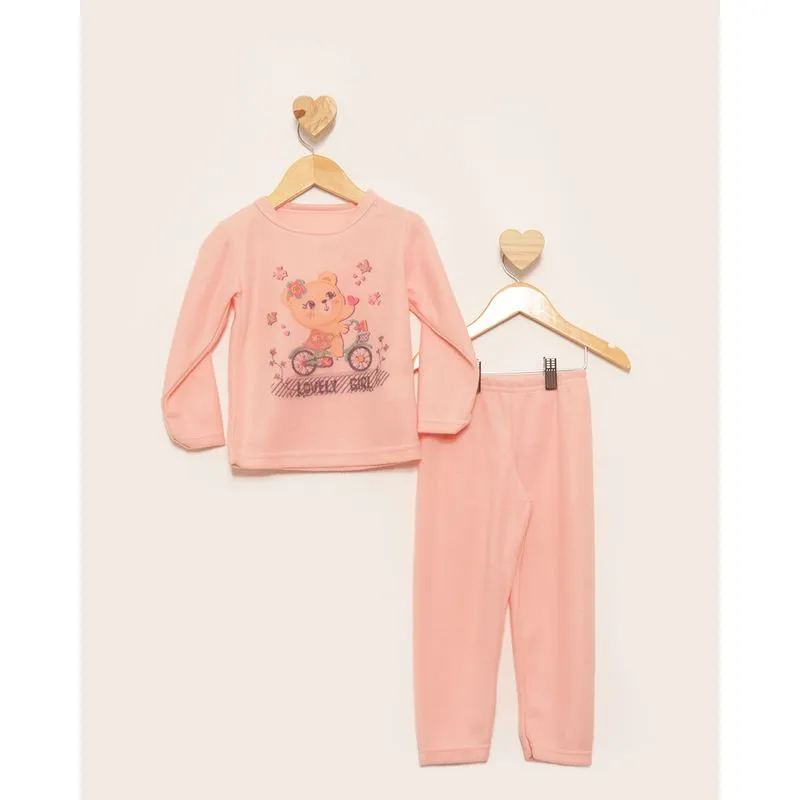 Pijama Bebê Longo Soft Estampa Ursinho Laranja 3