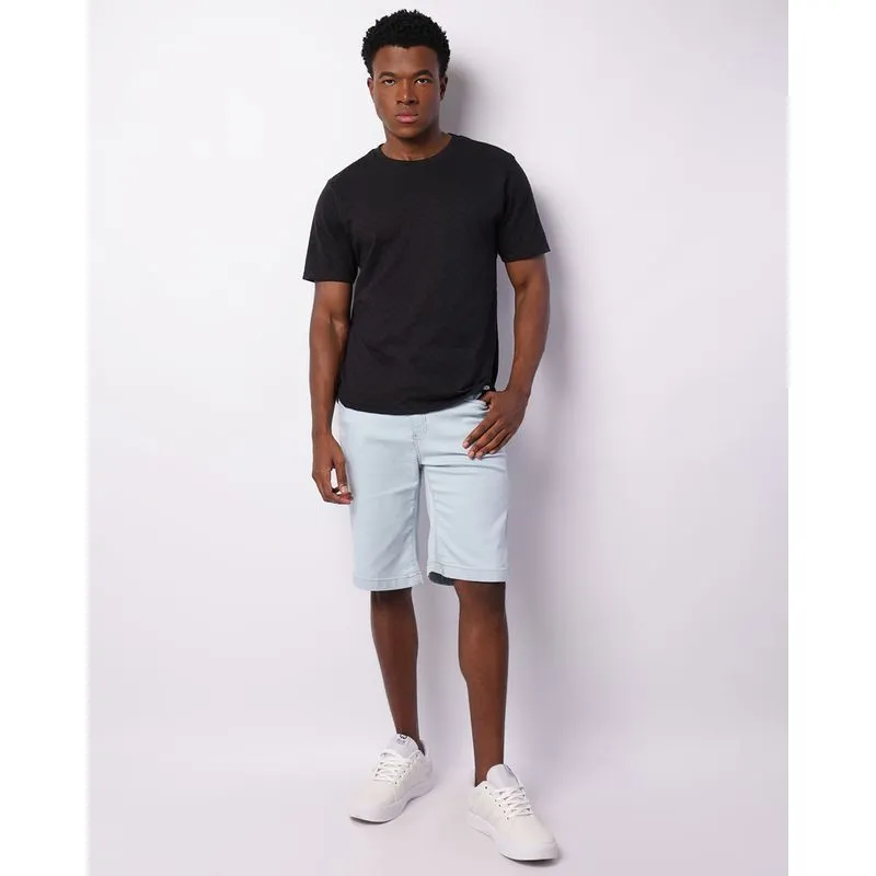 Bermuda Jeans Masculina Reta Azul 42