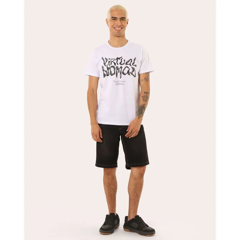 Bermuda Jeans Masculina Reta Preta 48